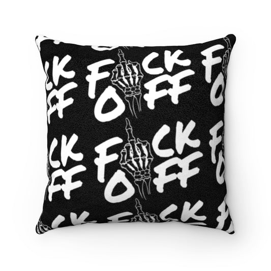 F*CK OFF Faux Suede Square Pillow