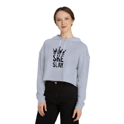SHE SLAY Cropped Hooded Sweatshirt