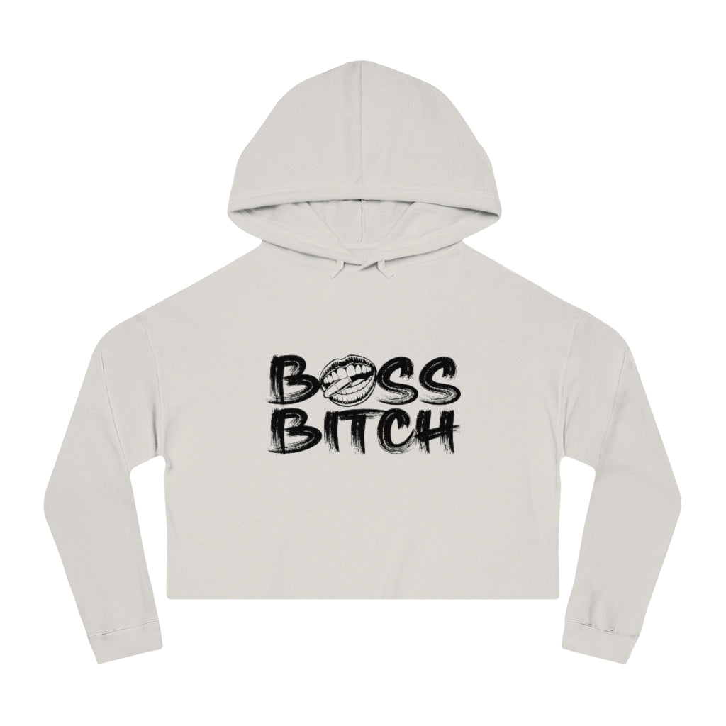 BOSS BITCH BULLET Cropped Hooded Sweatshirt