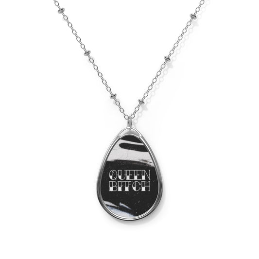 QUEEN BITCH Oval Necklace