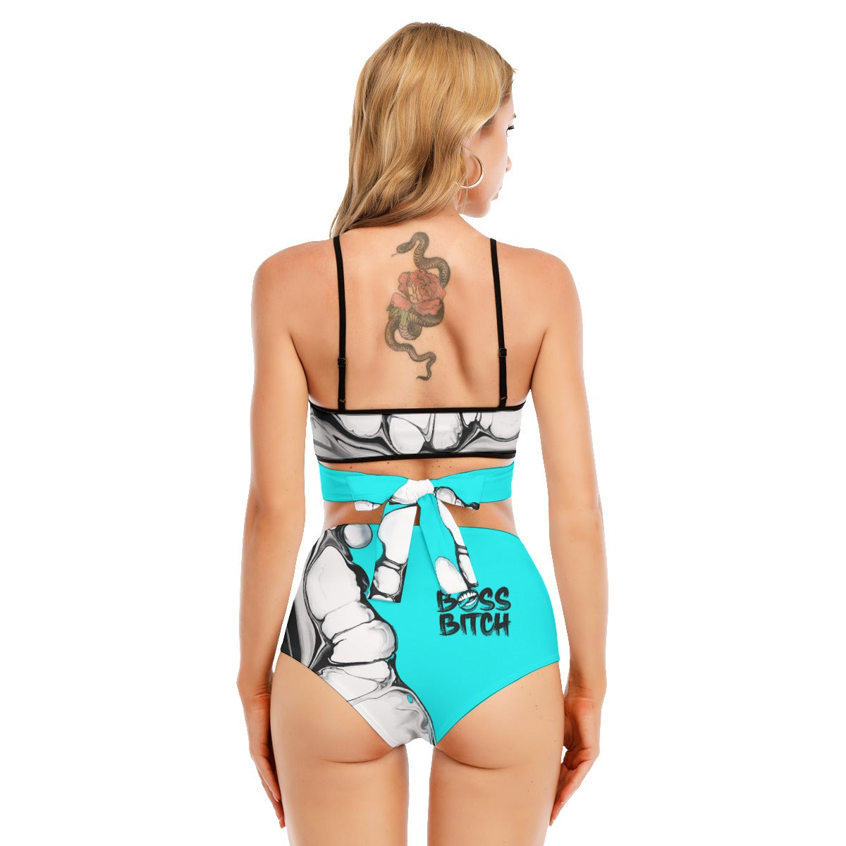 BOSS BITCH BULLET Bikini Swimsuit With Cross Straps