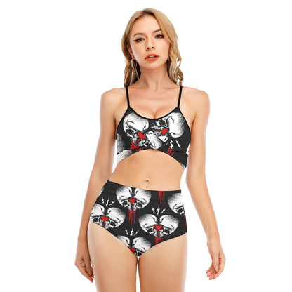 CREATE DESTROY Bikini Swimsuit With Cross Straps