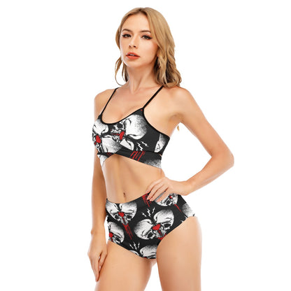 CREATE DESTROY Bikini Swimsuit With Cross Straps