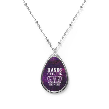 HANDS OFF THE CROWN Oval Necklace