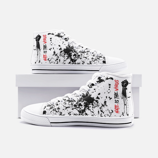 HATE IS THE VIRUS DRIP High Top Canvas Shoes