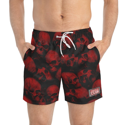 GRUMPY ASS GUYS CLUB RED SKULLS Swim Trunks