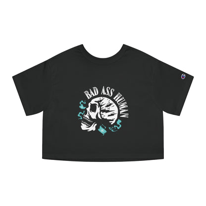 BAD ASS HUMAN SKULL Champion Women's Heritage Cropped T-Shirt