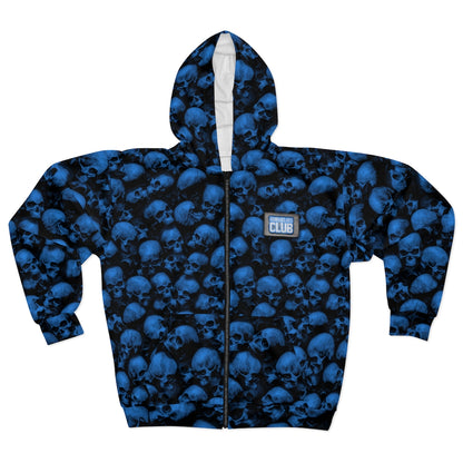 GRUMPY ASS GUYS CLUB BLUE SKULL Zip Hoodie