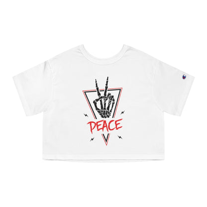 PEACE OUT Champion Women's Heritage Cropped T-Shirt