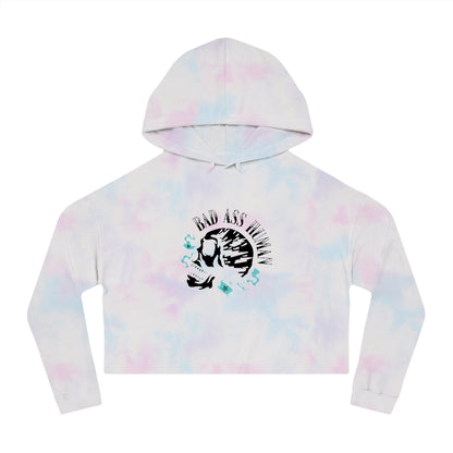BAD ASS HUMAN SKULL Cropped Hooded Sweatshirt