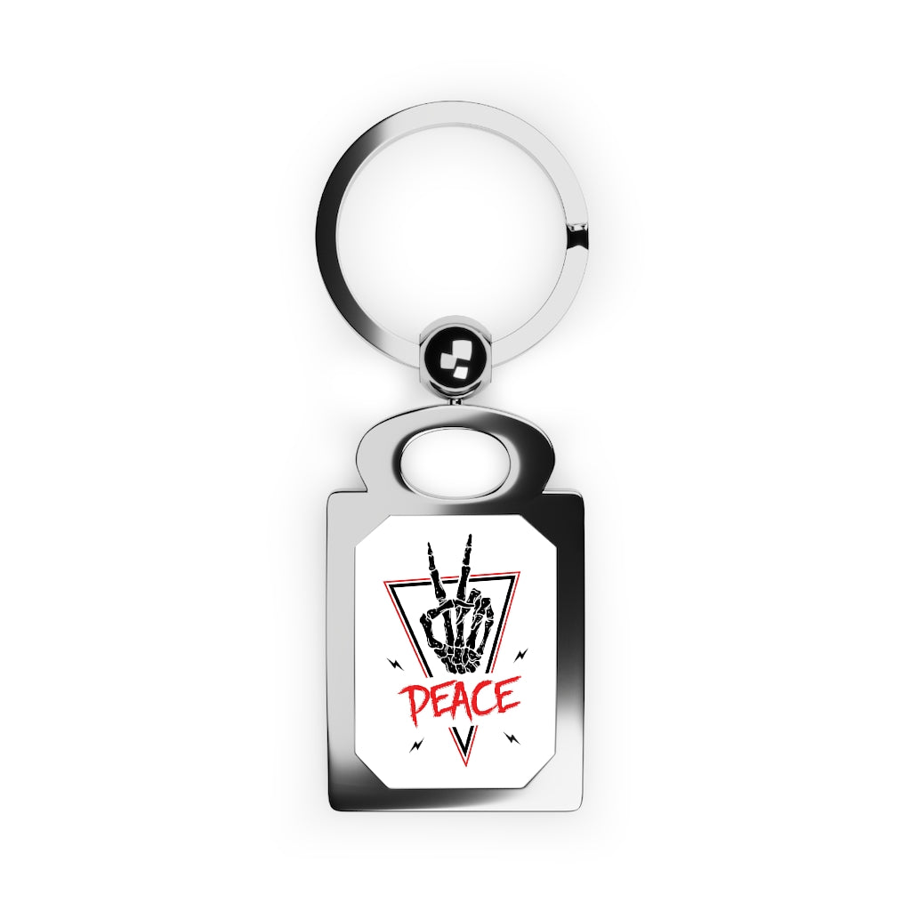 PEACE OUT Rectangle Photo Keyring