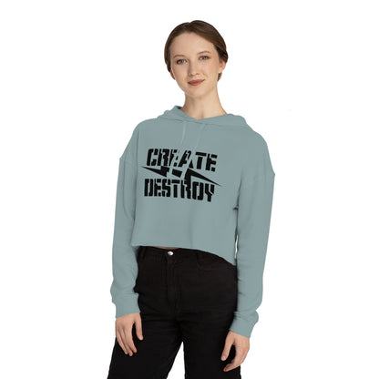 CREATE DESTROY Cropped Hooded Sweatshirt