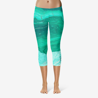 BAD ASS BITCHES CLUB TEAL Capri Leggings