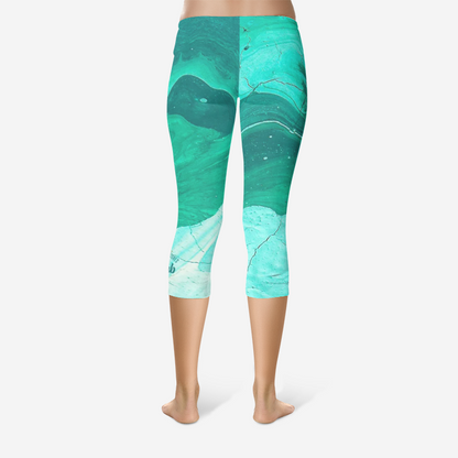 BAD ASS BITCHES CLUB TEAL Capri Leggings