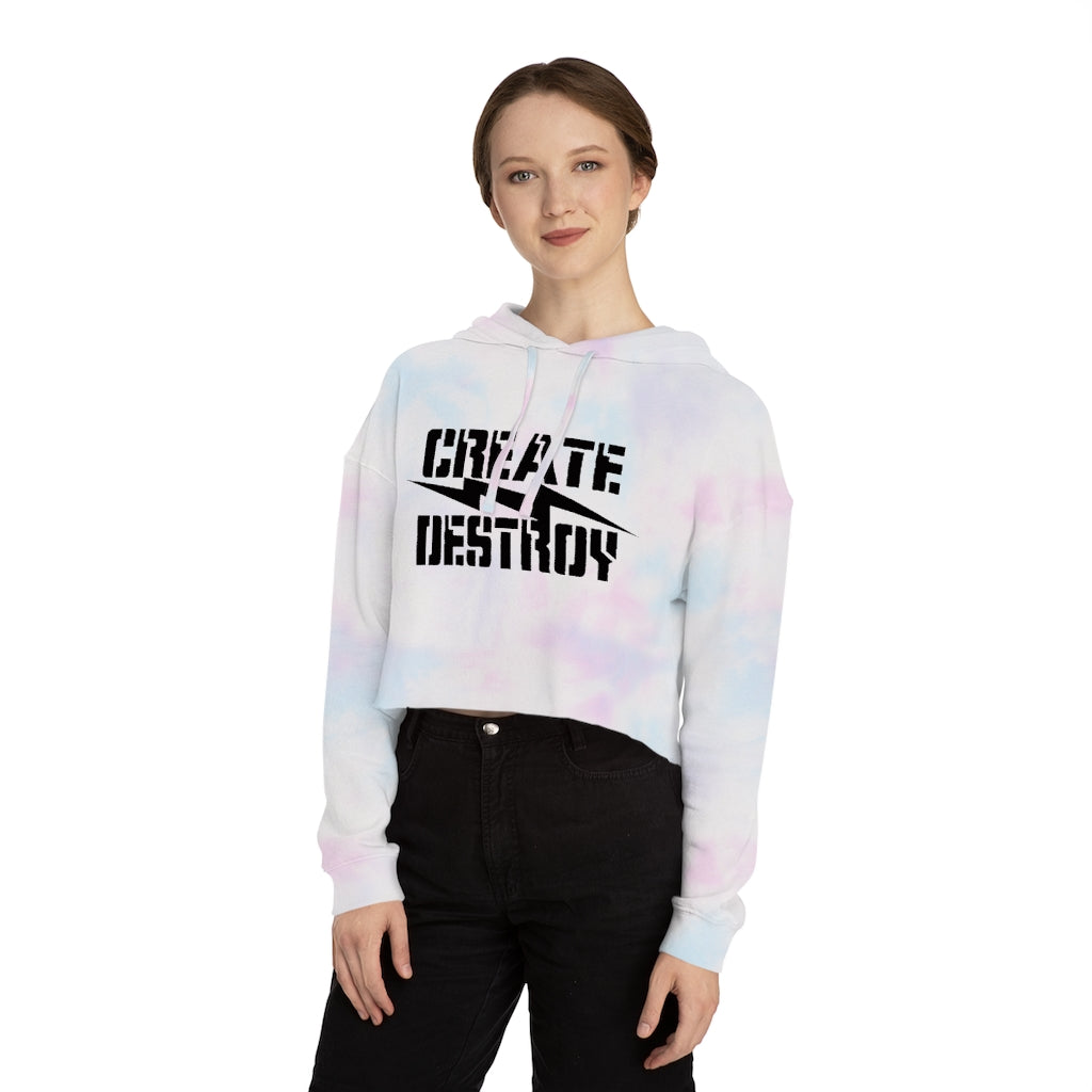 CREATE DESTROY Cropped Hooded Sweatshirt