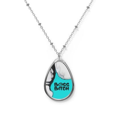 BOSS BITCH BULLET Oval Necklace