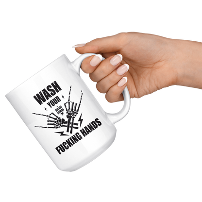 WASH YOUR ROCK HANDS MUG