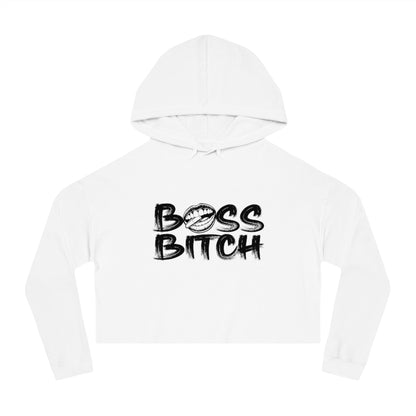 BOSS BITCH BULLET Cropped Hooded Sweatshirt