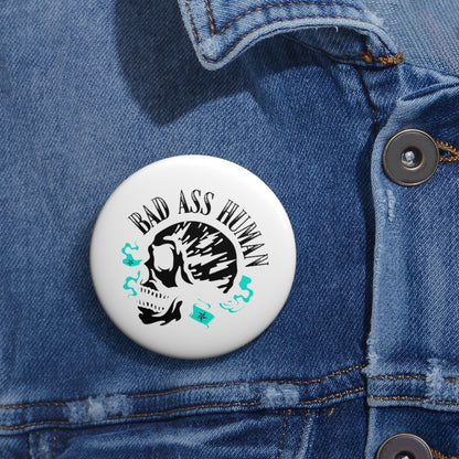 BAD ASS HUMAN MOHAWK Pin Buttons