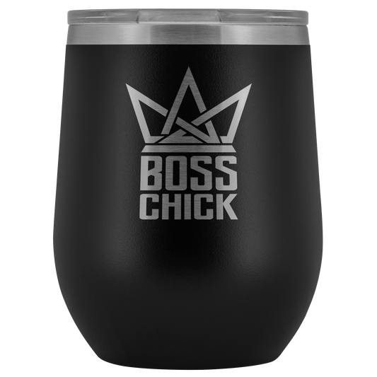 BOSS CHICK WINE TUMBLER