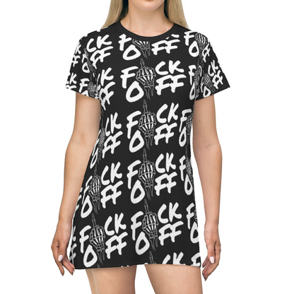 F*CK OFF BLACK T-Shirt Dress