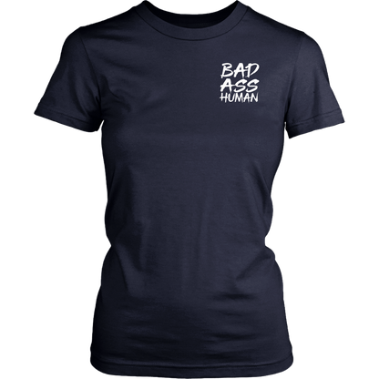 BAD ASS HUMAN SKULL ROCK WOMENS TSHIRT