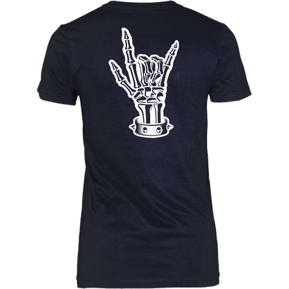 BAD ASS HUMAN SKULL ROCK WOMENS TSHIRT