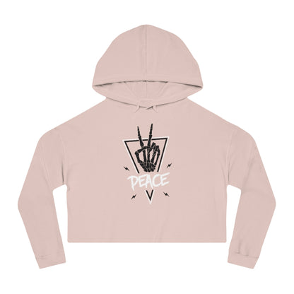 PEACE OUT Cropped Hooded Sweatshirt