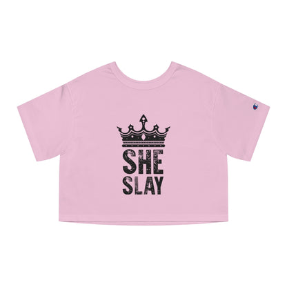 SHE SLAY Champion Women's Heritage Cropped T-Shirt