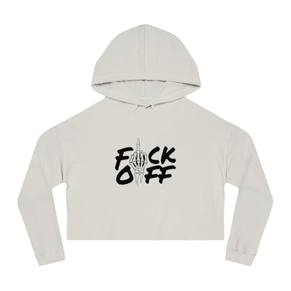F*CK OFF Cropped Hooded Sweatshirt