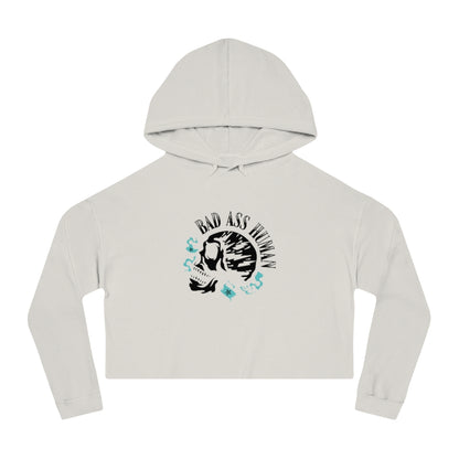 BAD ASS HUMAN SKULL Cropped Hooded Sweatshirt