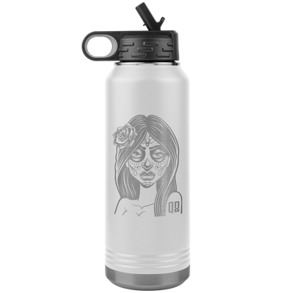 QB CLASSY DAY OF THE DEAD 32 OZ WATER BOTTLE