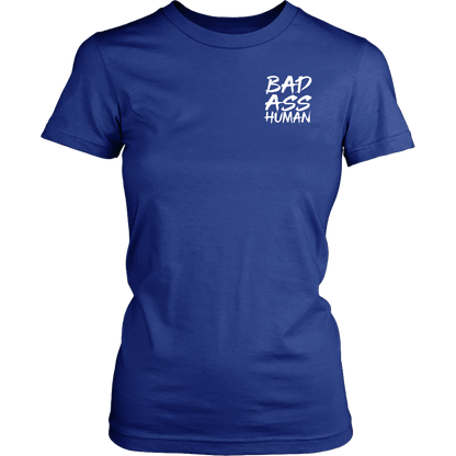 BAD ASS HUMAN SKULL ROCK WOMENS TSHIRT