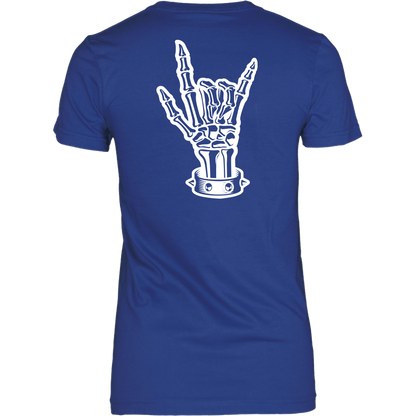 BAD ASS HUMAN SKULL ROCK WOMENS TSHIRT