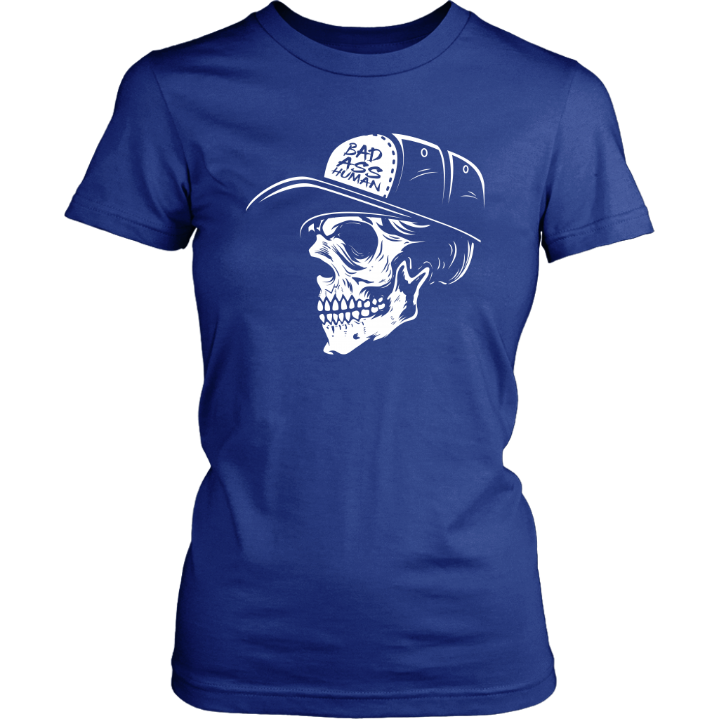 BAD ASS HUMAN SKULLCAP WOMEN TSHIRT