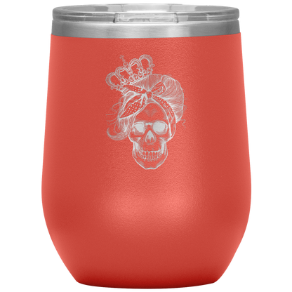 LONG LIVE THE QUEEN SKULL WINE TUMBLER