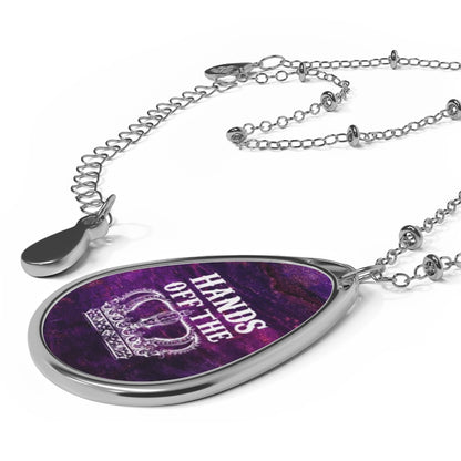 HANDS OFF THE CROWN Oval Necklace