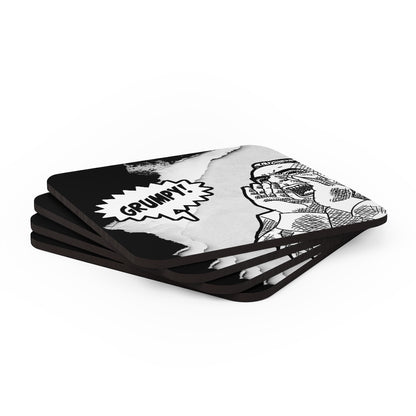 GRUMPY SCREAM Corkwood Coaster Set