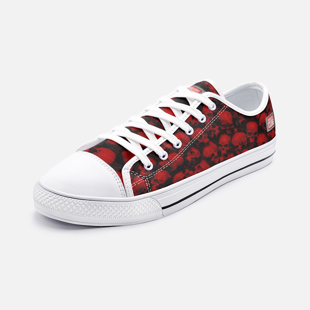 GRUMPY ASS GUYS CLUB RED Low Top Canvas Shoes
