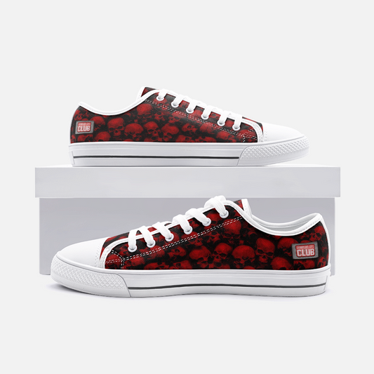 GRUMPY ASS GUYS CLUB RED Low Top Canvas Shoes