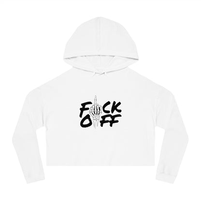 F*CK OFF Cropped Hooded Sweatshirt