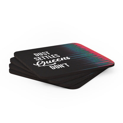 QUEENS DON'T SETTLE Corkwood Coaster Set