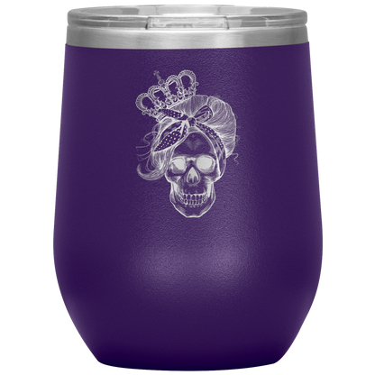 LONG LIVE THE QUEEN SKULL WINE TUMBLER