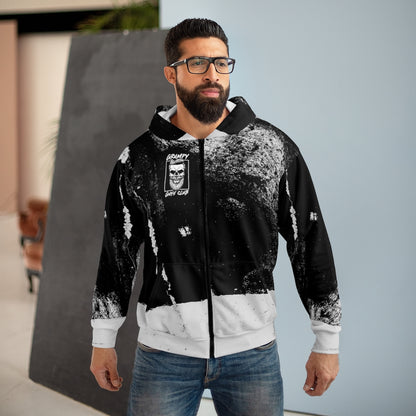 GRUMPY GUYS CLUB SKULL STRIPE Zip Hoodie