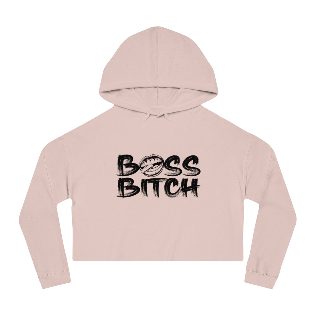 BOSS BITCH BULLET Cropped Hooded Sweatshirt