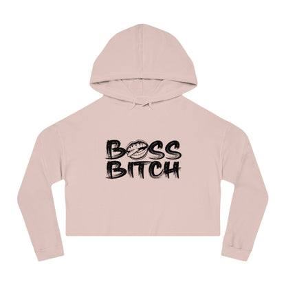 BOSS BITCH BULLET Cropped Hooded Sweatshirt