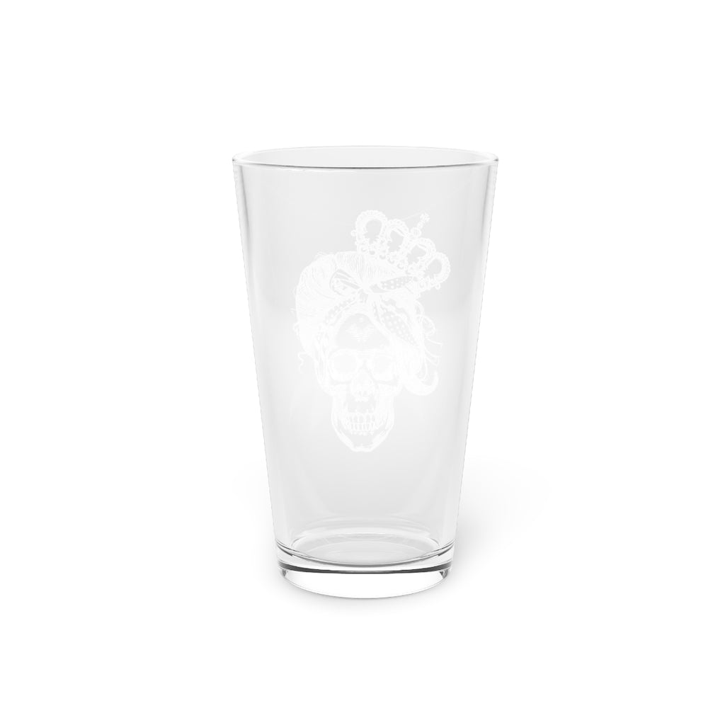 LONG LIVE THE QUEEN SKULL PINT GLASS