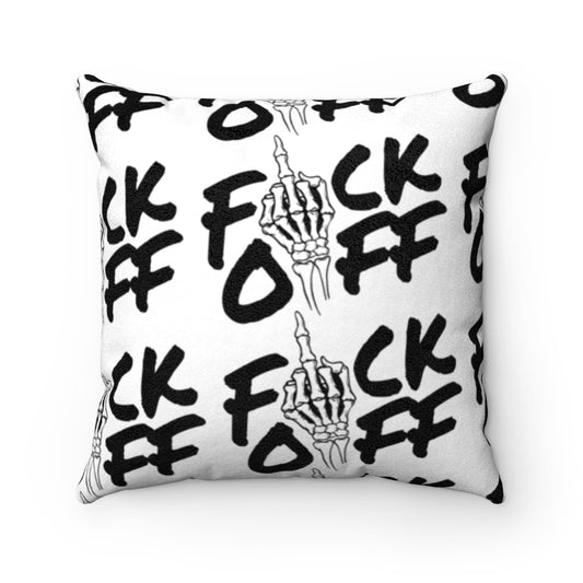 F*CK OF WHITE Faux Suede Square Pillow