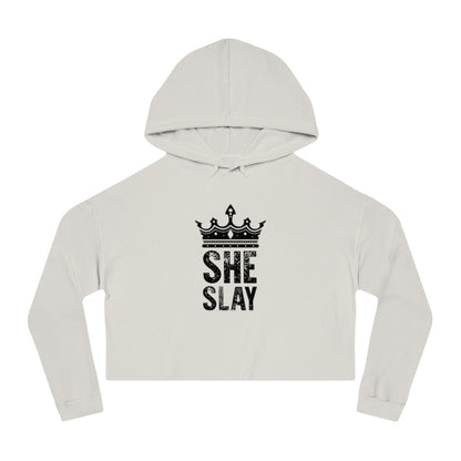 SHE SLAY Cropped Hooded Sweatshirt