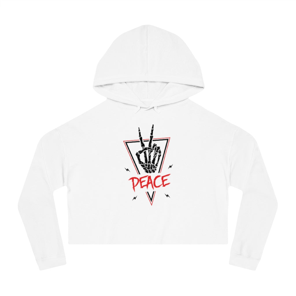 PEACE OUT Cropped Hooded Sweatshirt